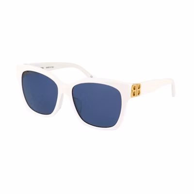 Balenciaga Fashion Square Frame Sunglasses White. BB0102SA004