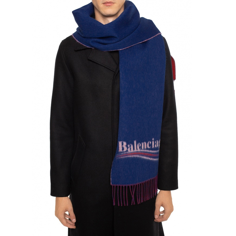 Shop 巴黎世家时尚羊毛围巾拼色设计 512731466B54374