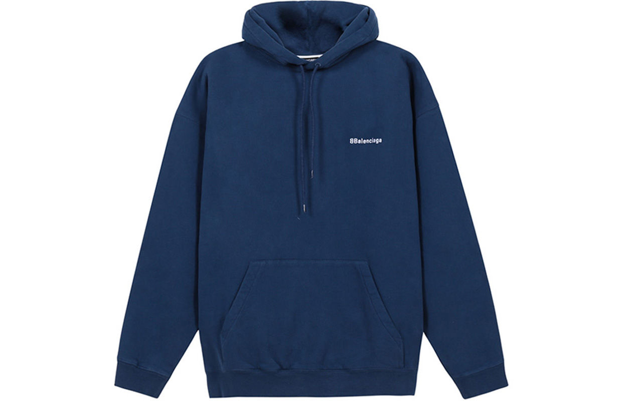Balenciaga Fleece-Lined Oversized Hoodie Winter Men’s - Sea Blue 570811TJV854866