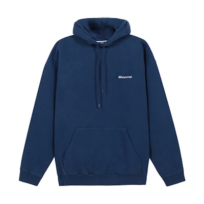 Balenciaga Fleece-Lined Oversized Hoodie Winter Men’s - Sea Blue 570811TJV854866