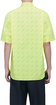 발렌시아가 형광 옐로우 올오버 로고 반팔 셔츠 534332TILX67110 Details for 발렌시아가 형광 옐로우 올오버 로고 반팔 셔츠 534332TILX67110