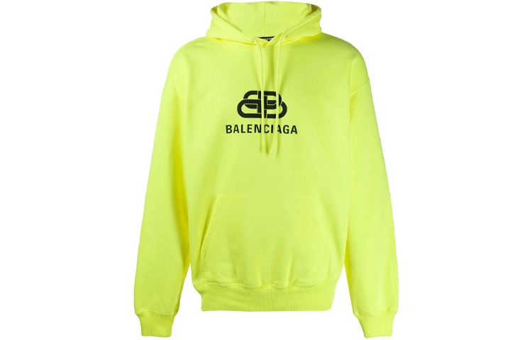 Balenciaga Fluorescent Yellow BB Logo Print Back Zipper Hoodie 583215TFV617050 圖 2