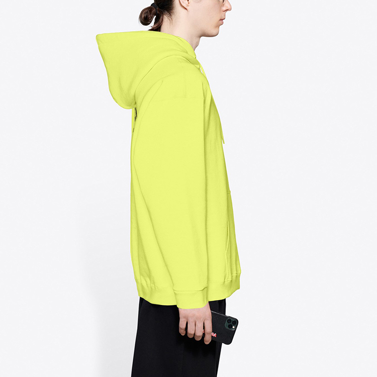 Balenciaga Fluorescent Yellow Logo Print Hoodie Regular Fit 600583TIV757072 圖 6