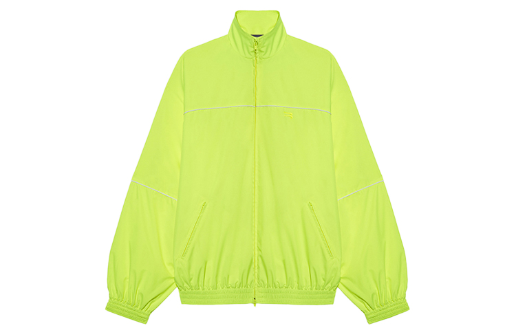 Balenciaga Fluorescent Yellow Solid Color Zip Jacket 642337TJOC17204