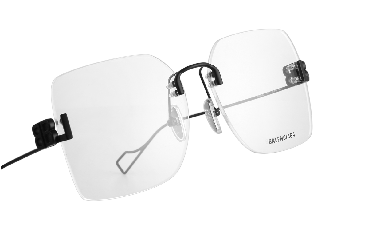 Balenciaga Frameless Square Optical Glasses Unisex Black BB0113O-001 圖 7