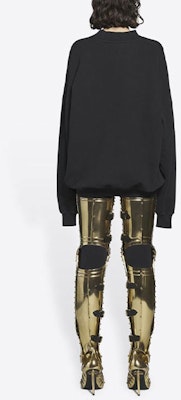 Balenciaga Free Logo Crewneck 'Black/White' Shop Balenciaga Free Logo Crewneck 'Black/White'