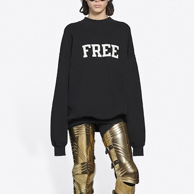 Balenciaga Free Logo Crewneck 'Black/White' Purchase Balenciaga Free Logo Crewneck 'Black/White'