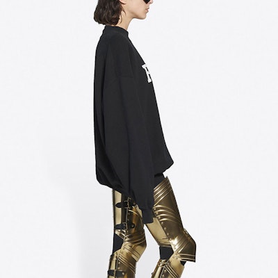Balenciaga Free Logo Crewneck 'Black/White' Details for Balenciaga Free Logo Crewneck 'Black/White'