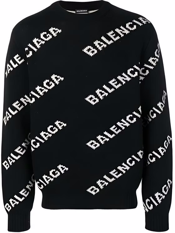 balenciaga-full-print-logo-jacquard-knit-wool-sweater-black-555481t14711070