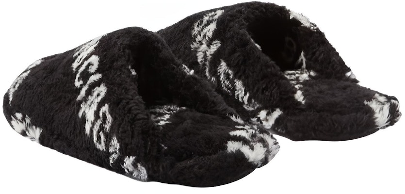 Balenciaga Furry Sandal 'Allover Logo - Black' 699675W2B411090 Lookbook Balenciaga Furry Sandal 'Allover Logo - Black' 699675W2B411090