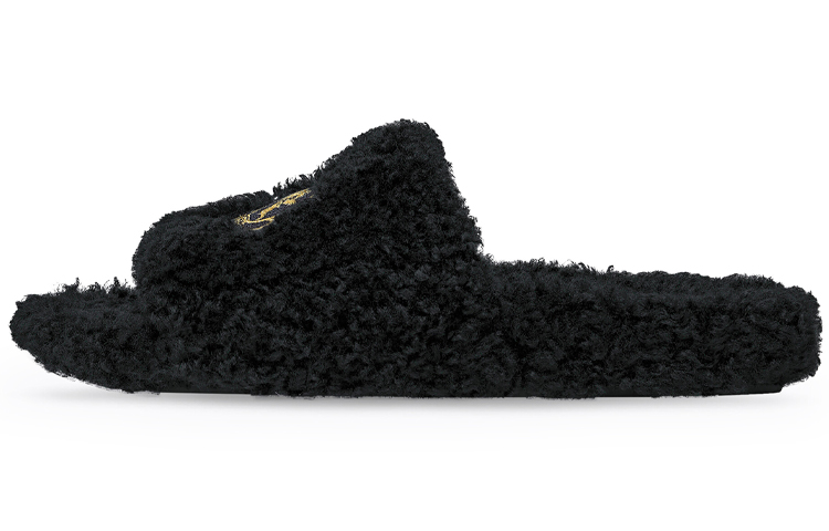 Balenciaga Furry Slide 'Black Gold' 654747W2DO31080