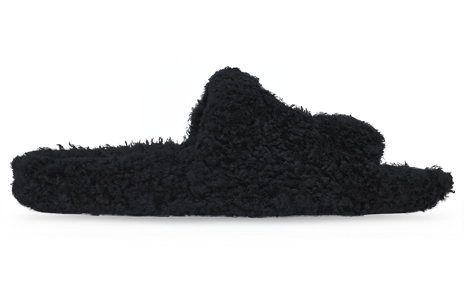 Order Balenciaga Furry Slide ''Zwart Goud'' 654747W2DO31080