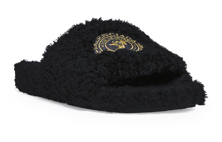 Lookbook Balenciaga Furry Slide ''Zwart Goud'' 654747W2DO31080
