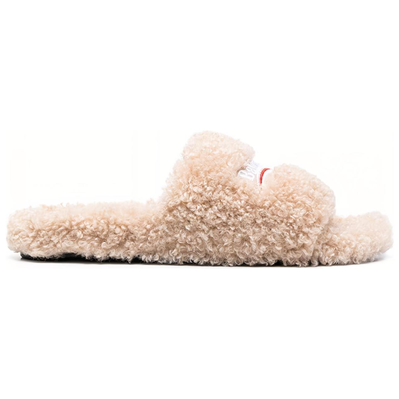 Order 巴黎世家 刺繡毛絨拖鞋 米色