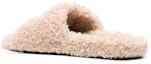 Purchase 巴黎世家 刺繡毛絨拖鞋 米色