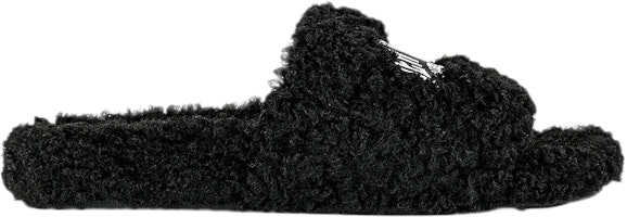 Balenciaga Furry Slides 'Black - New York' 654747-W2DO2-1008 Balenciaga Furry Slides 'Black - New York' 654747-W2DO2-1008