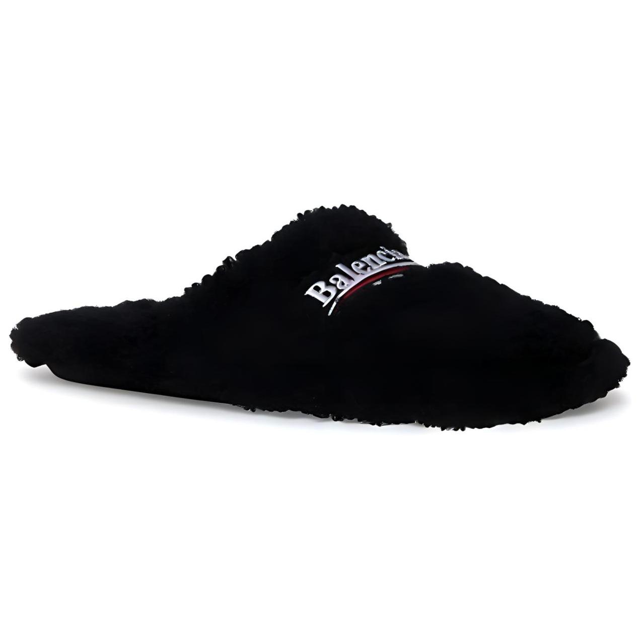 Order 巴黎世家 Balenciaga 毛茸茸布料套穿 時尚拖鞋 黑色