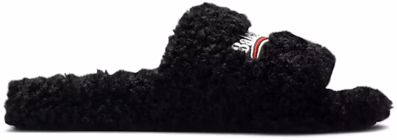 (Women) Balenciaga Furry Slides 'Black Red' 654261-W2DO1-1096 (Women) Balenciaga Furry Slides 'Black Red' 654261-W2DO1-1096