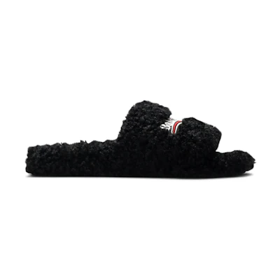 (W) Balenciaga Furry Slides 'Black Red'