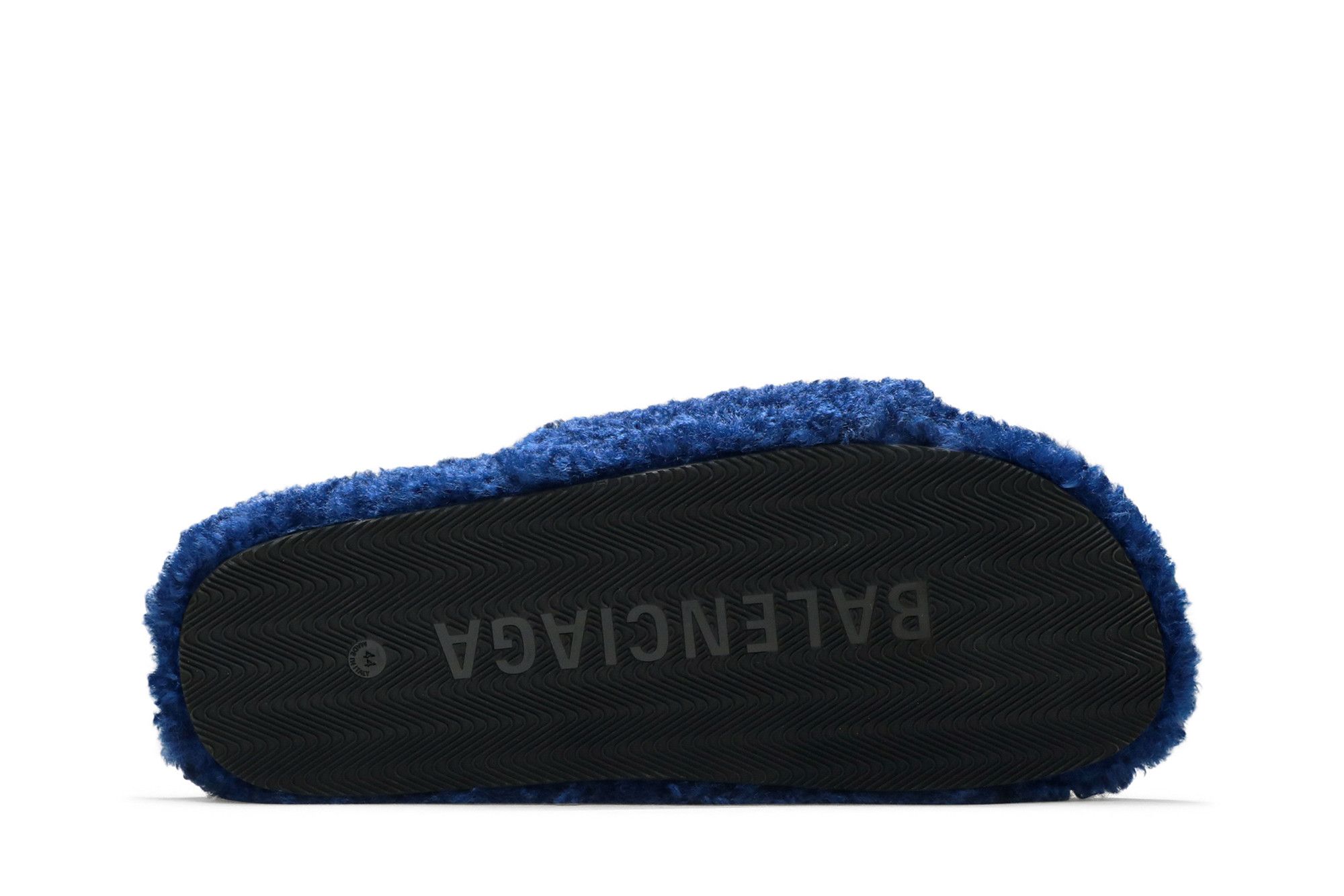 Shop Balenciaga Furry Slides 'Blue' 654747W2DO14096