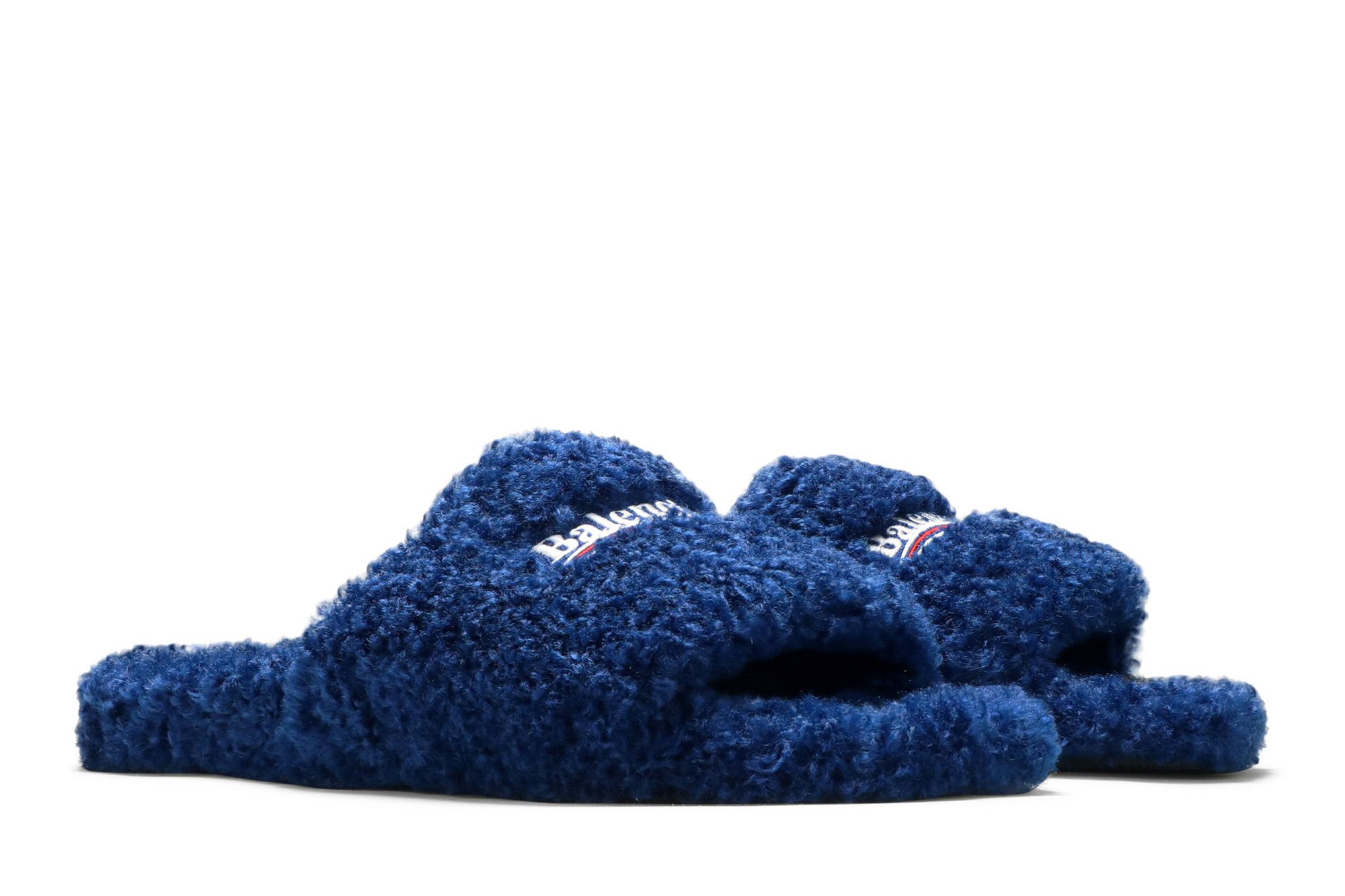 Cheap Balenciaga Furry Slides 'Blue' 654747W2DO14096