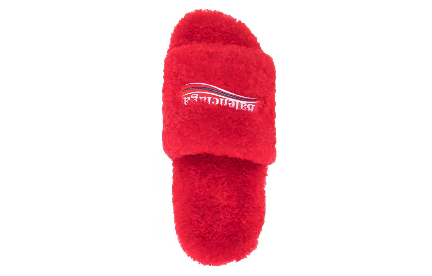 Balenciaga Furry Slides 'Red' 圖 3