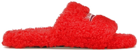 Balenciaga Furry Slides 'Red' 654747W2DO16596 Balenciaga Furry Slides 'Red' 654747W2DO16596