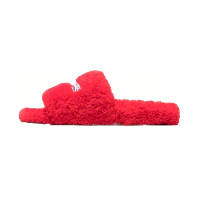 Balenciaga Furry Slides 'Red'