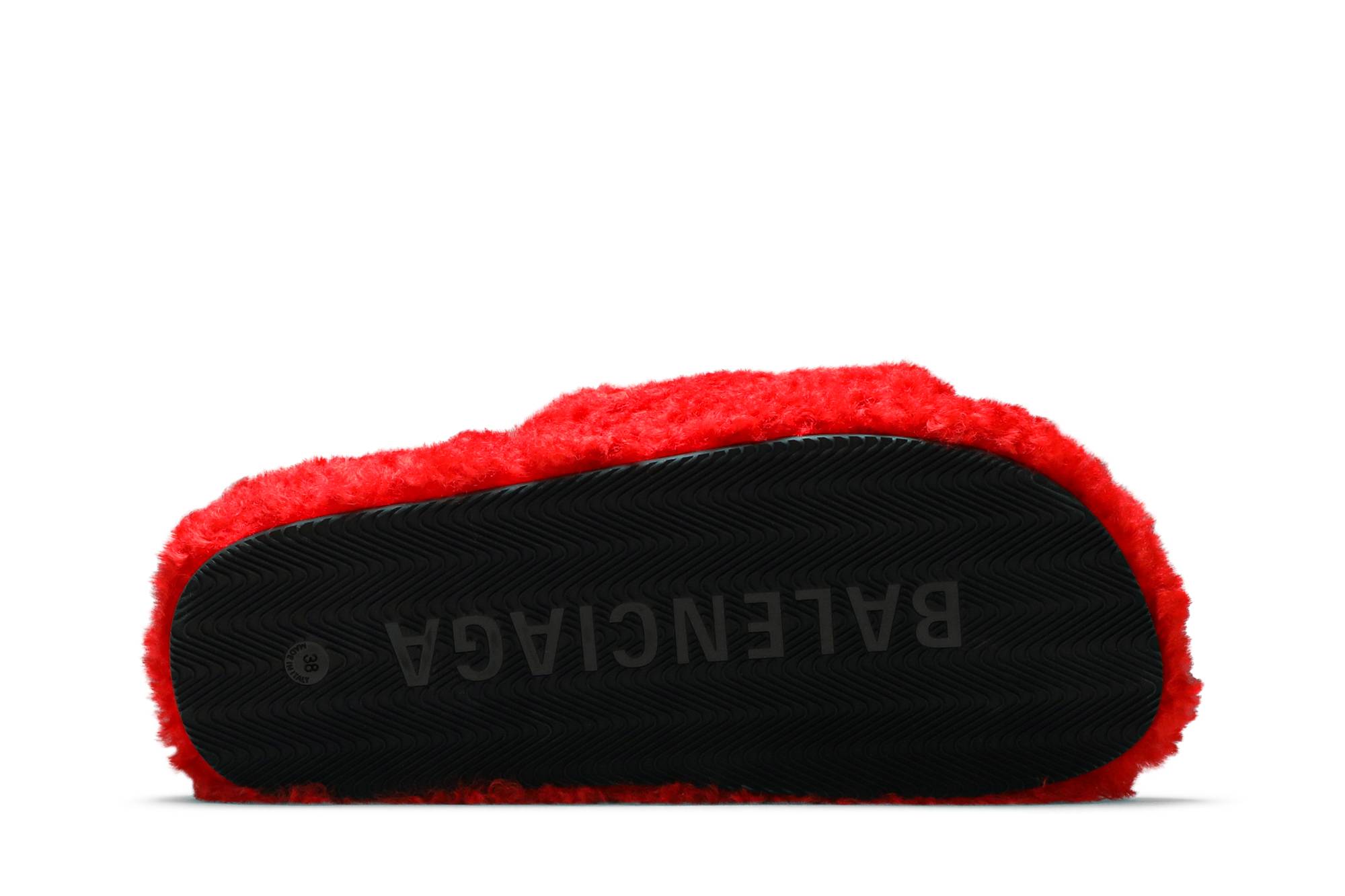 Shop （女款）Balenciaga 紅色絨毛拖鞋 654261-W2DO1-6596