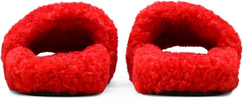 (W) 巴黎世家红色毛绒拖鞋 654261-W2DO1-6596 Details for (W) 巴黎世家红色毛绒拖鞋 654261-W2DO1-6596