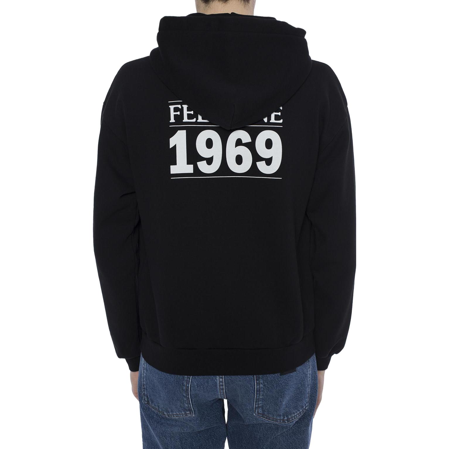 Shop 巴黎世家 FW19 字母印花连帽卫衣 黑色 - 常规版型长袖. 508205TYK631000