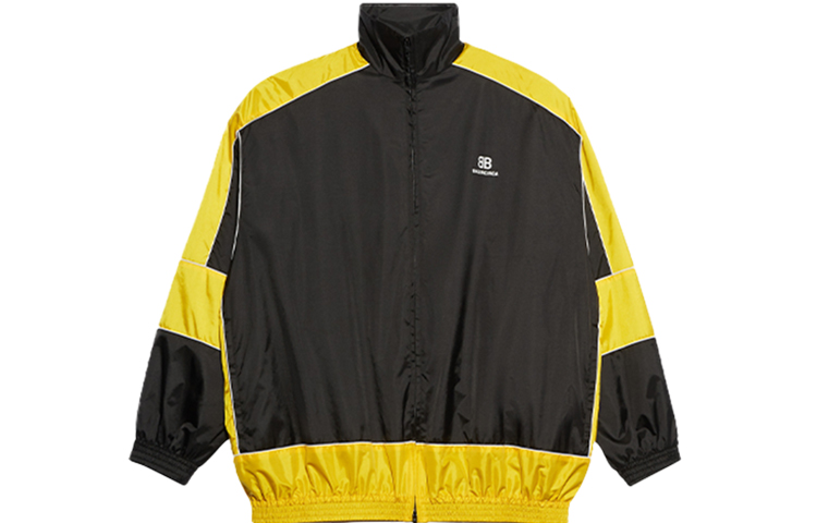 Balenciaga FW20 Yellow Colorblock Letter Zip Jacket Relaxed Fit 623019TIO547200