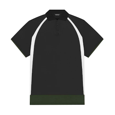 Balenciaga FW21 Black Double-Layer Cotton Polo Shirt. 661507TKVA51042