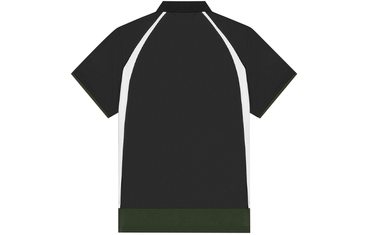 Lookbook Balenciaga FW21 Baju Polo Kapas Hitam Lapisan Dua. 661507TKVA51042