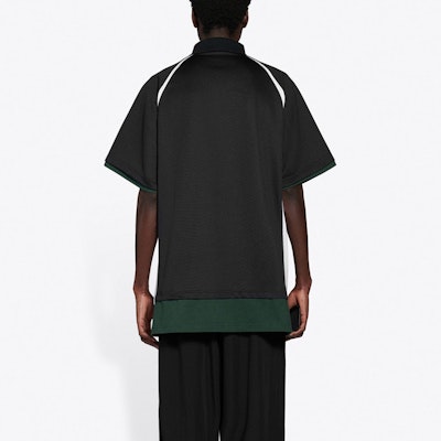 Balenciaga FW21 Baju Polo Kapas Hitam Lapisan Dua. 661507TKVA51042 Details for Balenciaga FW21 Baju Polo Kapas Hitam Lapisan Dua. 661507TKVA51042