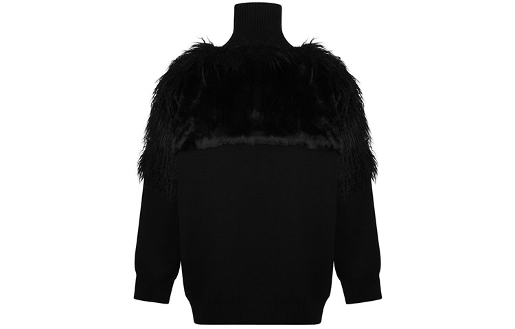 Lookbook 巴黎世家FW21黑色半拉链羊毛针织徽标刺绣毛衣 543766T17621069