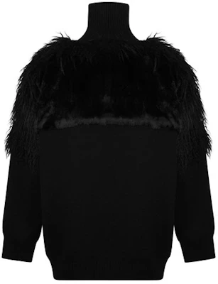 巴黎世家FW21黑色半拉链羊毛针织徽标刺绣毛衣 543766T17621069 Lookbook 巴黎世家FW21黑色半拉链羊毛针织徽标刺绣毛衣 543766T17621069