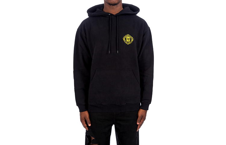 Balenciaga FW21 Black Hoodie with Solid Logo Print for Men. 600583TLV601000