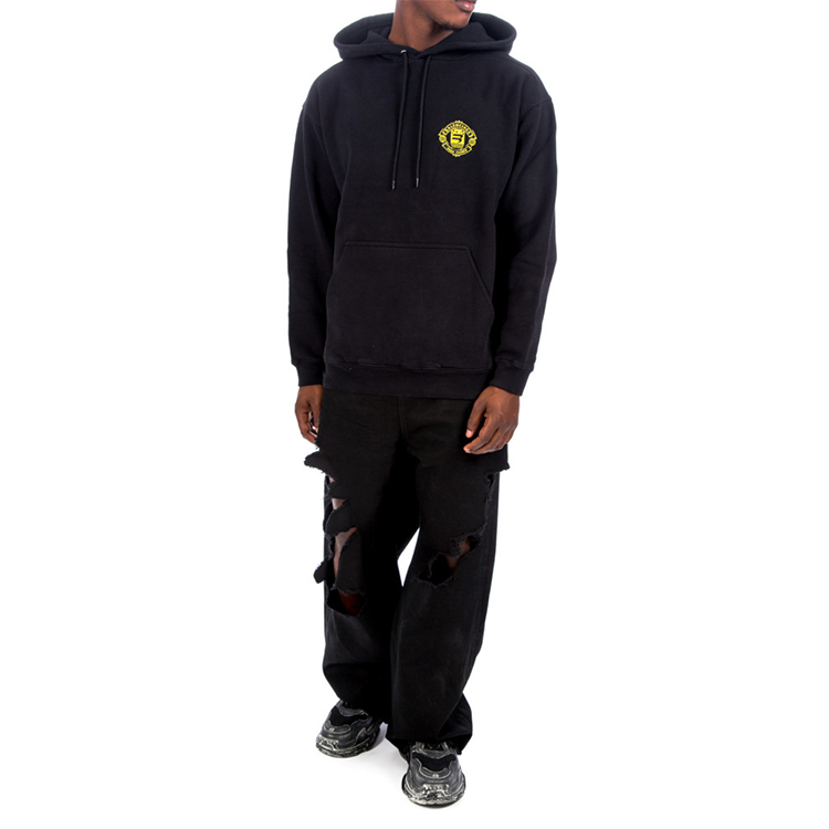 Balenciaga FW21 Black Hoodie with Solid Logo Print for Men. 600583TLV601000 圖 4