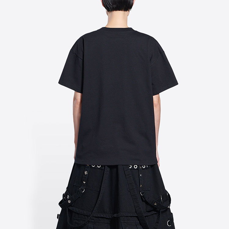 Balenciaga FW21 Black Logo Heart Embroidery Crewneck T-Shirt. 612965TLVC31070 圖 5