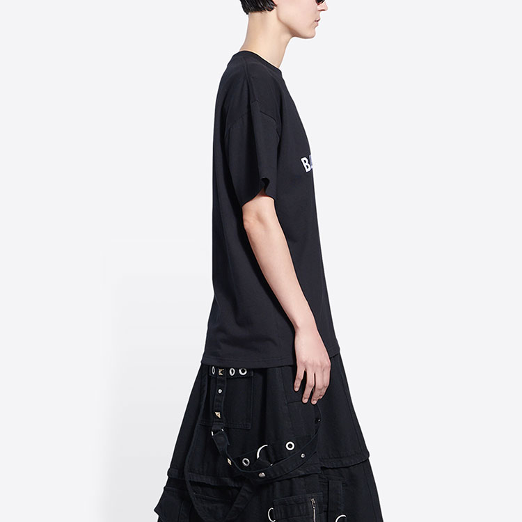 Balenciaga FW21 Black Logo Heart Embroidery Crewneck T-Shirt. 612965TLVC31070 圖 6