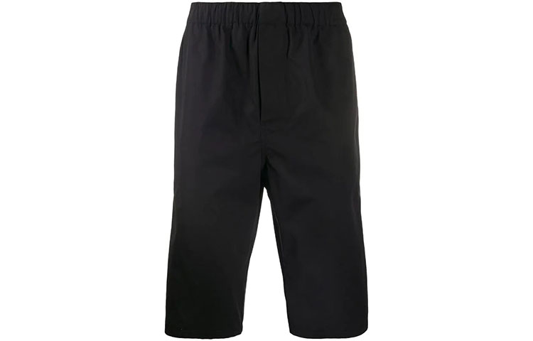 Balenciaga FW21 Black Mid-Rise Straight-Cut Casual Shorts with Side Stripes 626579TIM391000