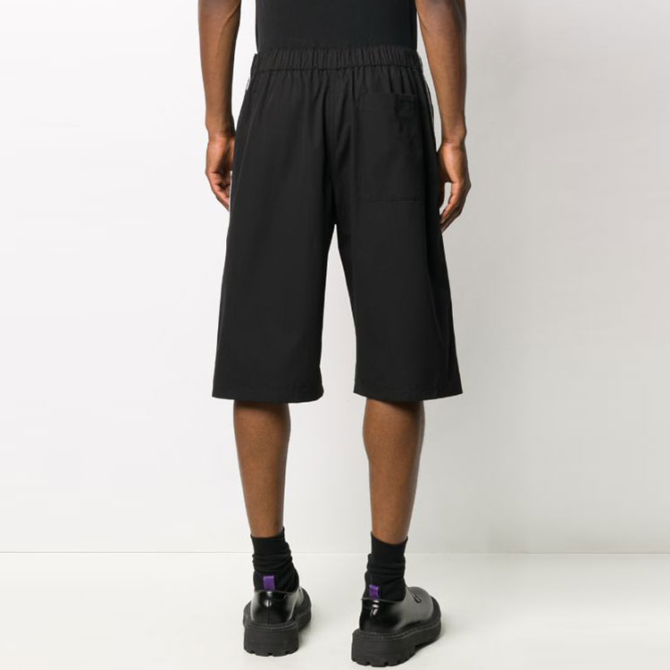 Purchase 발렌시아가 FW21 블랙 미드라이즈 스트레이트 컷 캐주얼 반바지 사이드 스트라이프 626579TIM391000