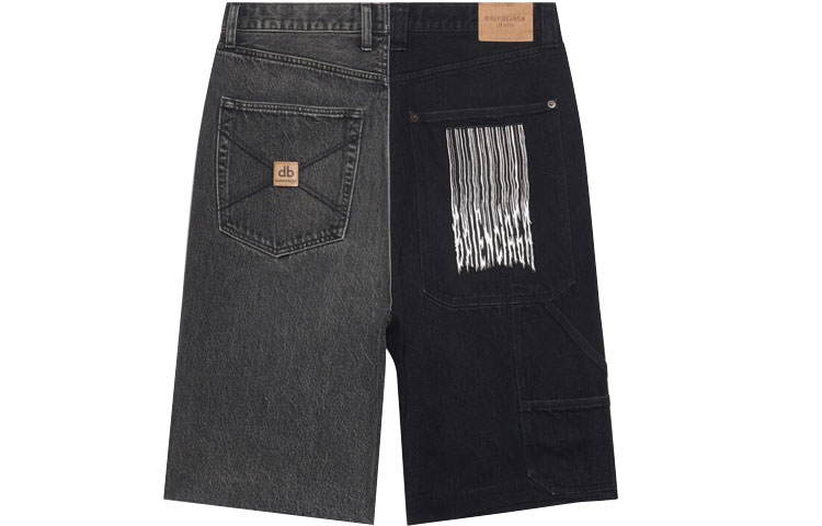Balenciaga FW21 Black Patchwork Denim Shorts. 662892TBP471055 圖 3