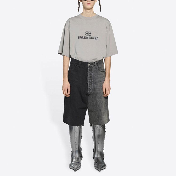 Balenciaga FW21 Black Patchwork Denim Shorts. 662892TBP471055 圖 4