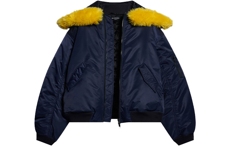 Balenciaga FW21 Blue Hooded Aviator Jacket 675398TLO254100
