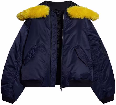 Balenciaga FW21 Blue Hooded Aviator Jacket 675398TLO254100 Buy Balenciaga FW21 Blue Hooded Aviator Jacket 675398TLO254100