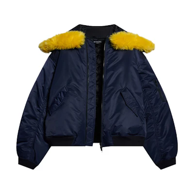 Balenciaga FW21 Blue Hooded Aviator Jacket 675398TLO254100