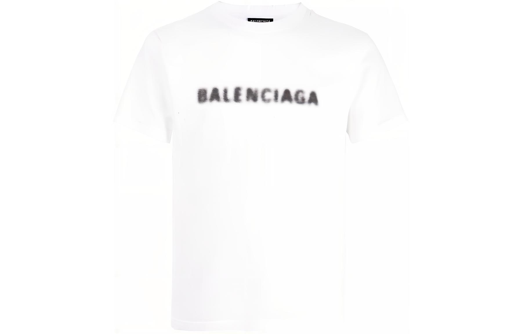 Balenciaga FW21 Blurry Logo Vintage Distressed T-Shirt Unisex White 661705TKVD59040 圖 2