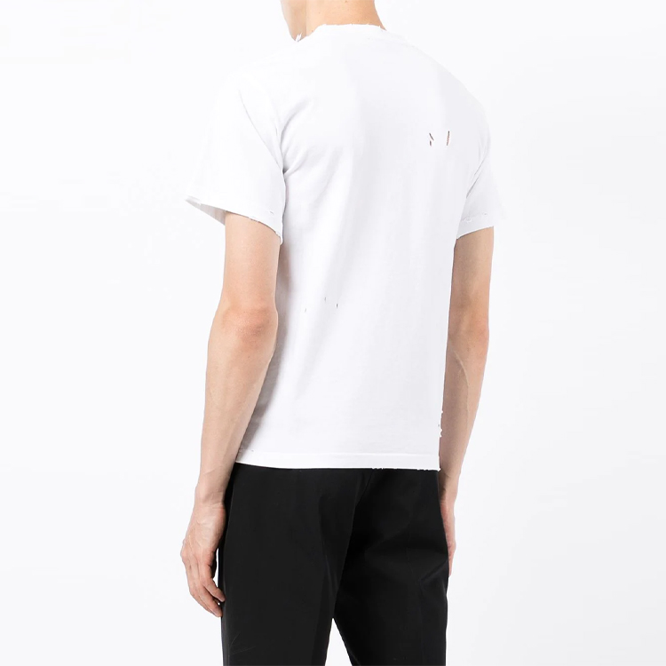 Balenciaga FW21 Blurry Logo Vintage Distressed T-Shirt Unisex White 661705TKVD59040 圖 6